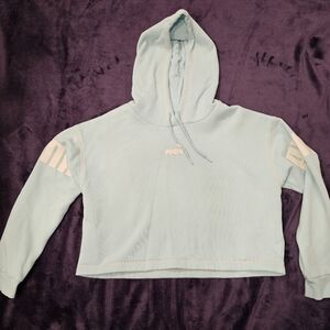 Puma Women's Mint Green Cropped Hoodie